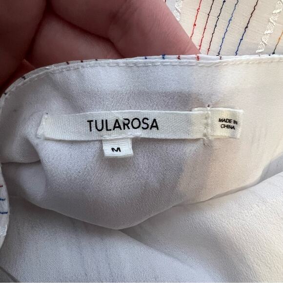 Tularosa Zana Dress in Ivory smocked side maxi dress multicolor stripe - Picture 6 of 8